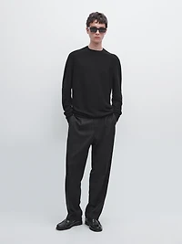 100% wool raglan sleeve knit sweater