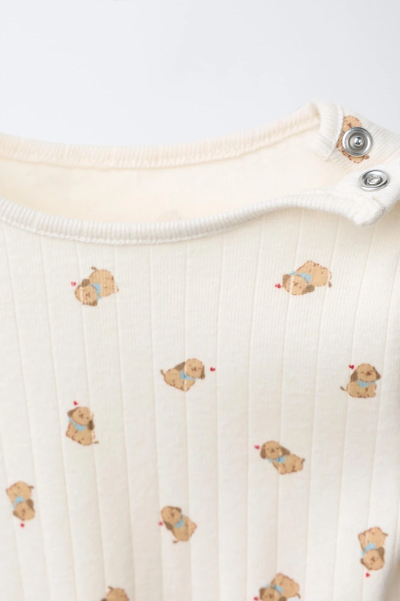 ENSEMBLE VESTE, BODY ET LEGGING IMPRIMÉ CHIOTS