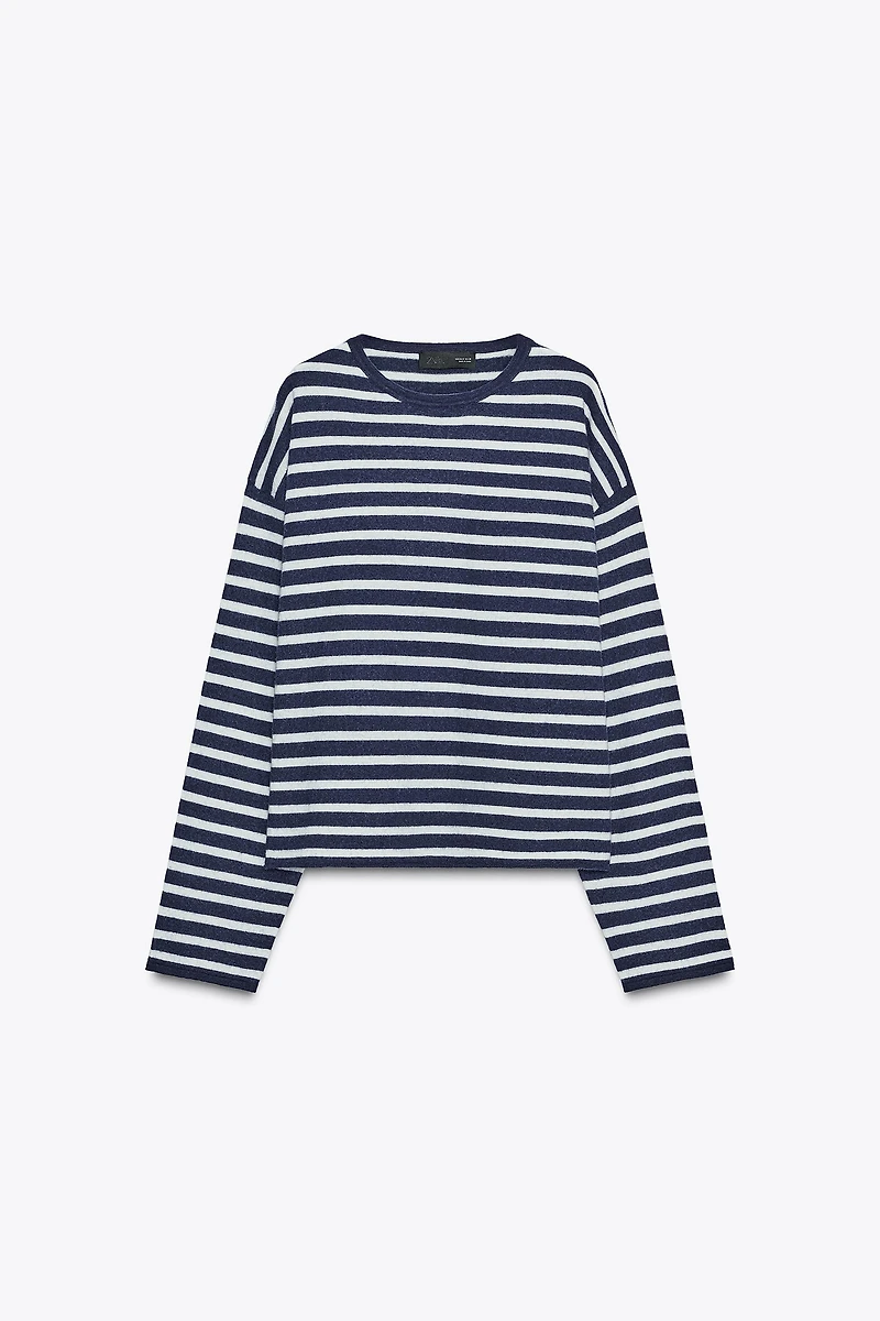 STRIPED KNIT SWEATER 100% WOOL