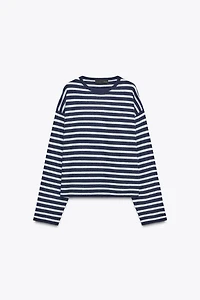 STRIPED KNIT SWEATER 100% WOOL