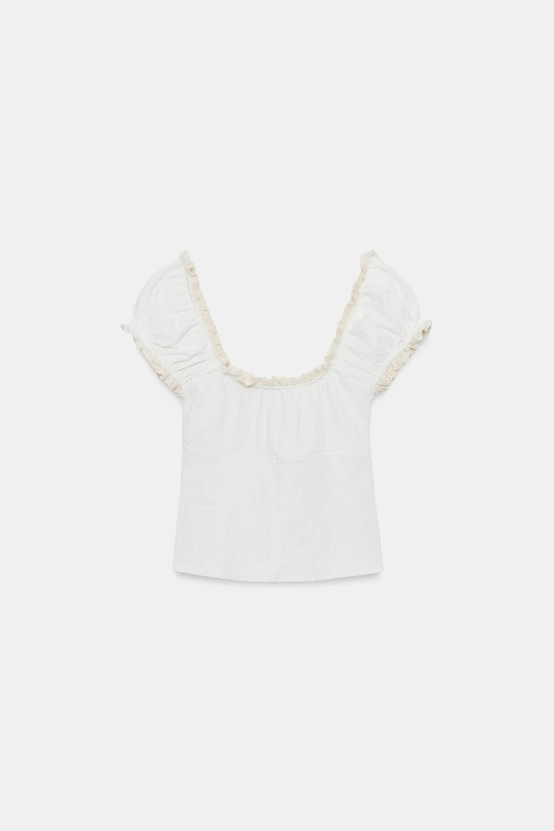 GINGHAM LACE TOP
