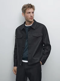 100% linen total look jacket