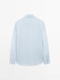 Slim-fit 100% linen shirt