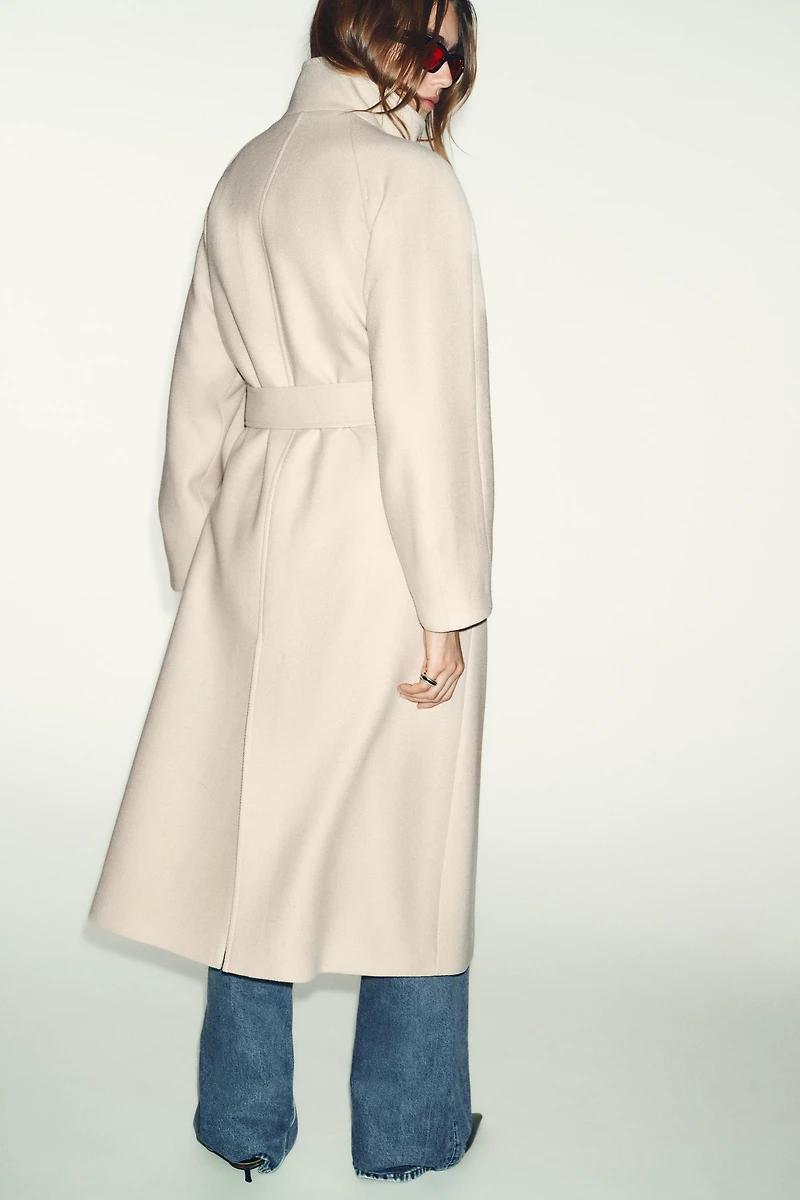 LONG WOOL COAT WITH HIGH NECK