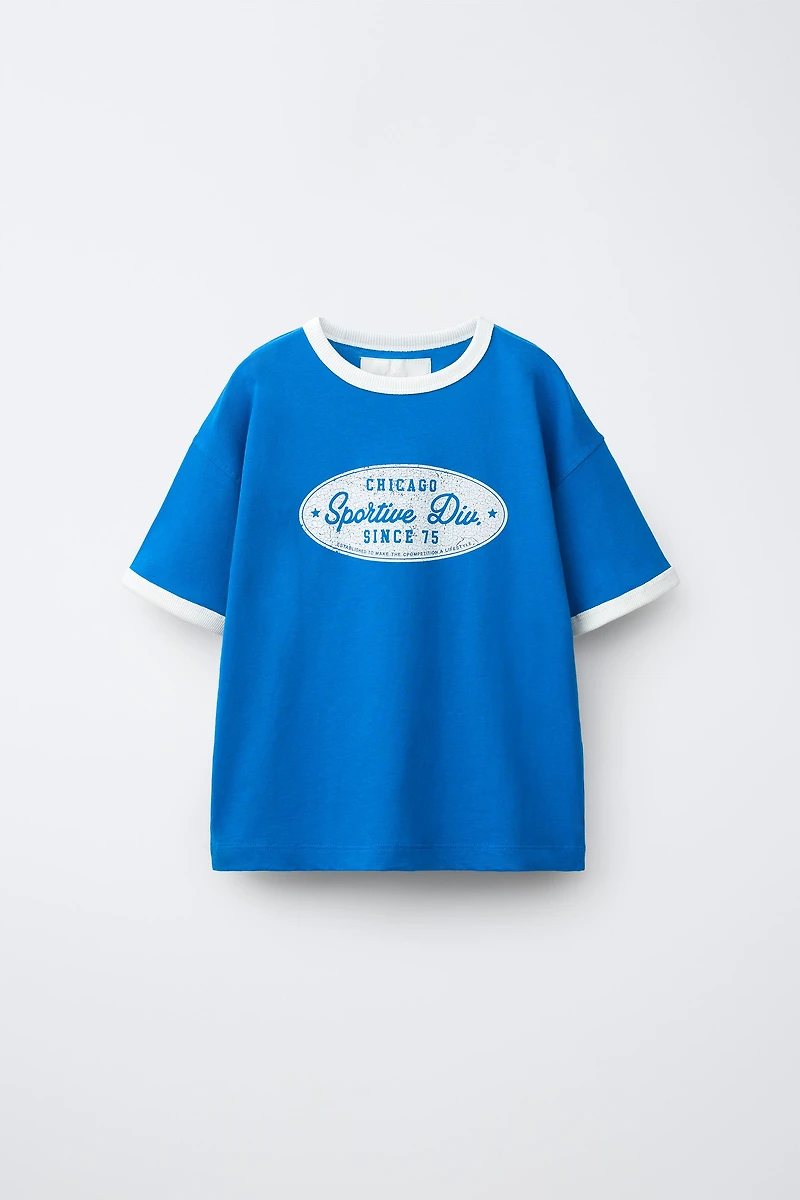 CONTRAST TRIM JOGGING T-SHIRT