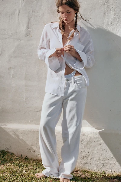 CHEMISE GAZE OVERSIZE À POCHE