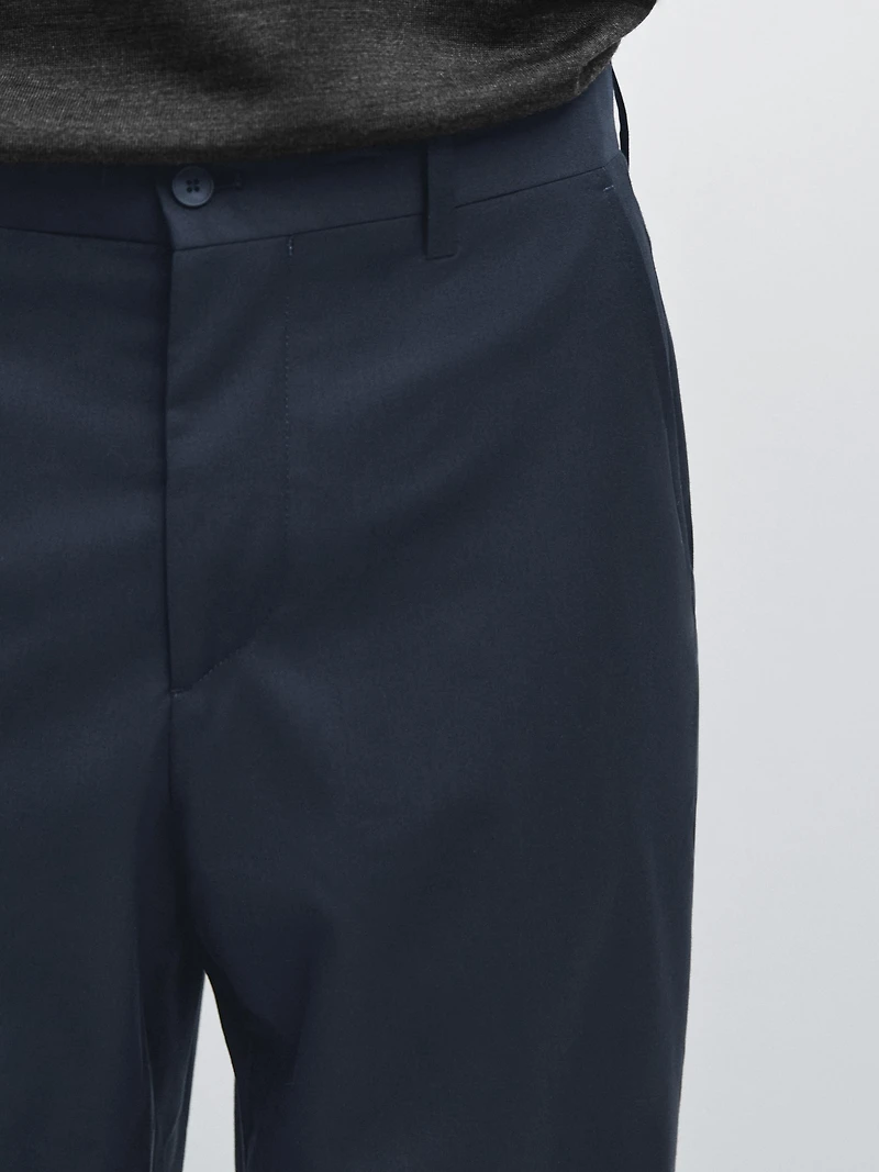 Wide-leg cool wool suit trousers