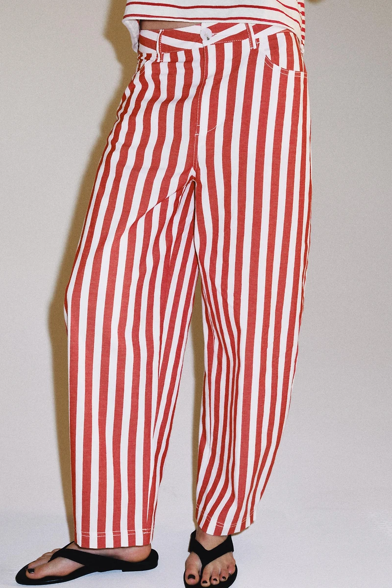 ZW COLLECTION STRIPED TAPERED JEANS