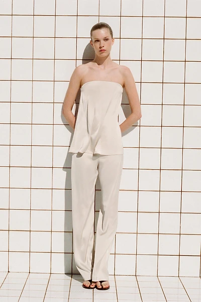 PANTALON SATINÉ TAILLE HAUTE