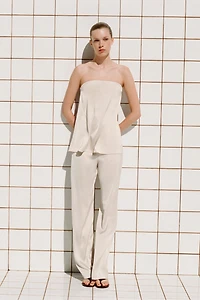 PANTALON SATINÉ TAILLE HAUTE