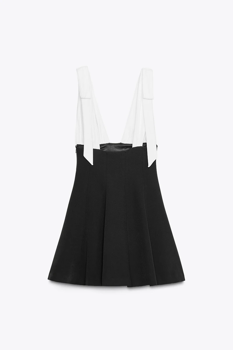 COMBINATION BOW SHORT DRESS