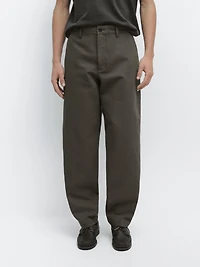 Tapered fit cotton pants