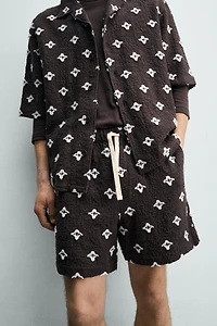 RELAXED FIT TEXTURED JACQUARD SHORTS