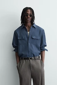 FLOWY POCKET SHIRT