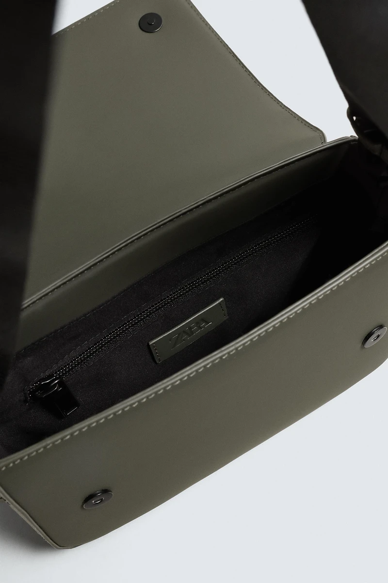 RUBBERIZED TEXTURED CROSSBODY BAG