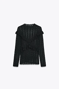 RUFFLED LACE TOP