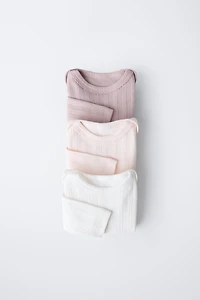 6 MONTHS-3 YEARS/ THREE-PACK OF LONG SLEEVE BODYSUITS