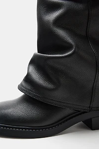 BUCKLED LEATHER ANKLE BOOTS
