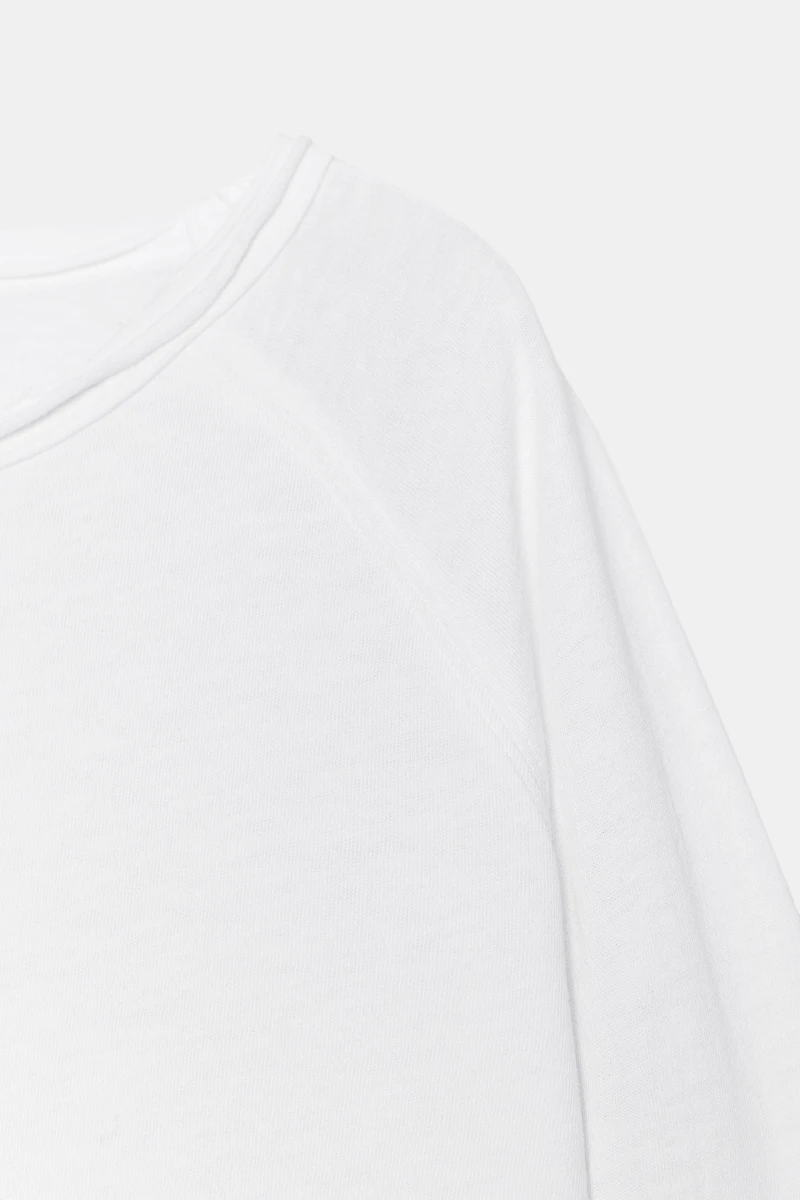 T-SHIRT DÉLAVÉ À MANCHES LONGUES