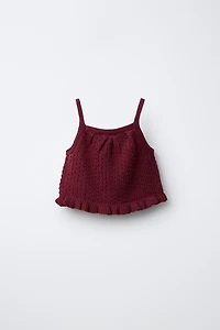 CROCHET DETAIL KNIT TOP