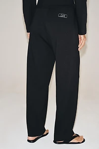 CROPPED WIDE-LEG TROUSERS