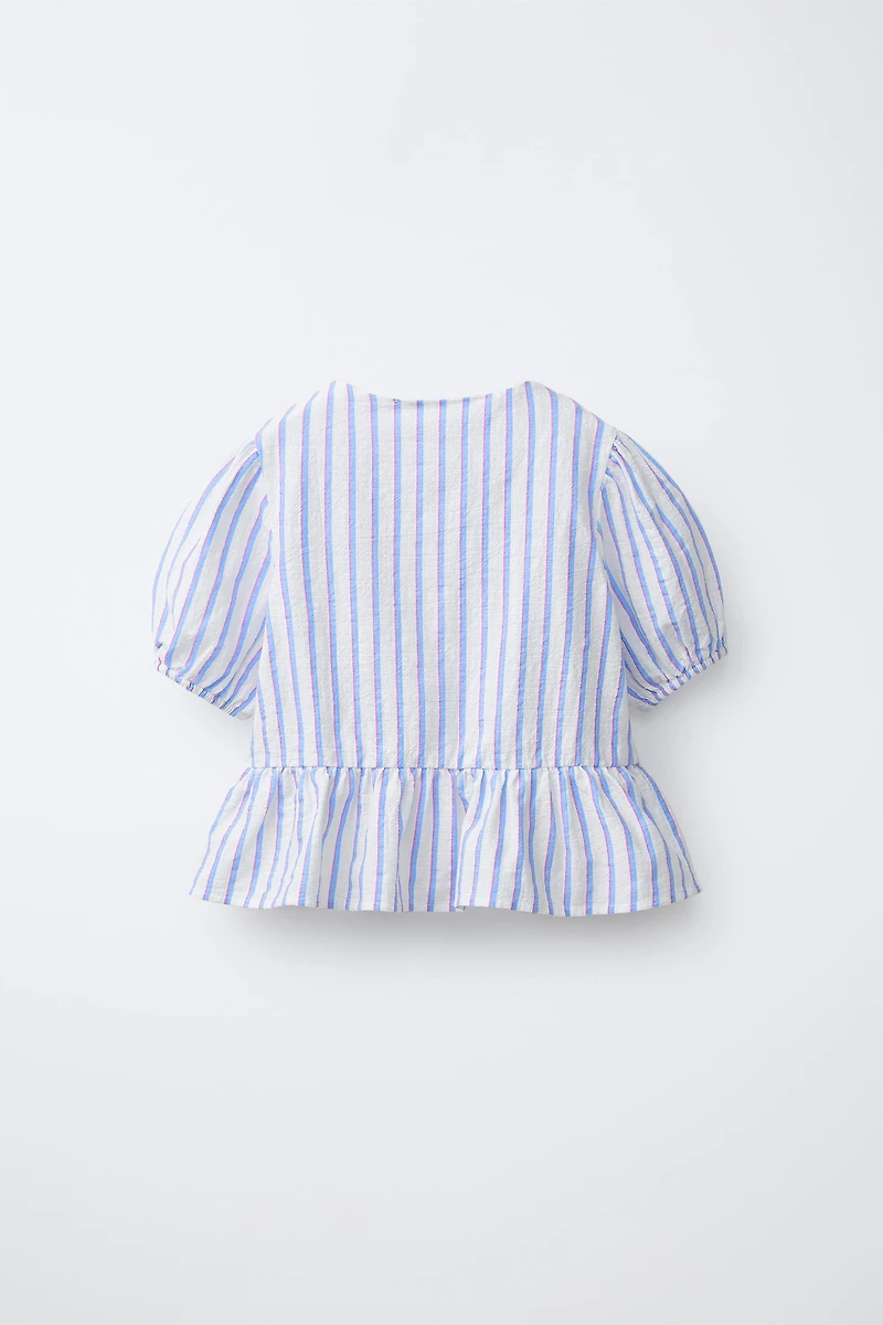 STRIPED BLOUSE WITH BOWS