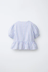 STRIPED BLOUSE WITH BOWS