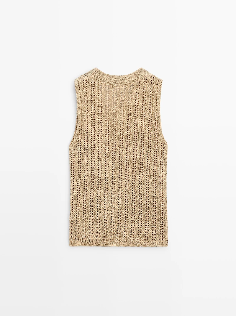 Cutwork vest