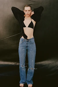 JEAN TRF LARGE DÉCHIRÉ TAILLE NORMALE