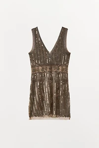 LIMITED EDITION BEADED SEQUIN MINI DRESS
