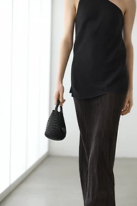 Jupe midi plissée total look à rayures
