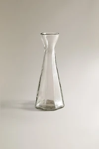 NARROW FACETED GLASS VASE