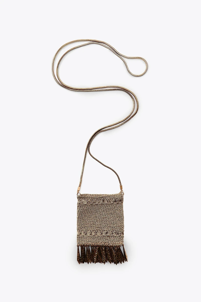 METALLIC MESH FRINGE MINI BAG