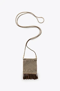 METALLIC MESH FRINGE MINI BAG