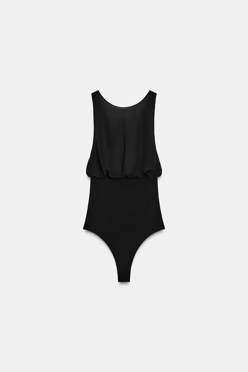 COMBINATION GEORGETTE BOW BODYSUIT