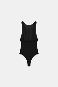 COMBINATION GEORGETTE BOW BODYSUIT