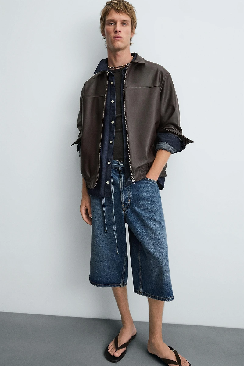 BLOUSON BOMBER MATIÈRE SYNTHÉTIQUE