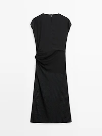 Long flowing printed dress with knot detail