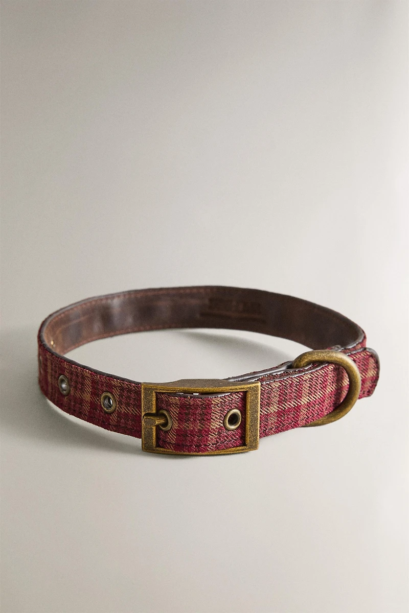 CHRISTMAS LEATHER DOG NECKLACE