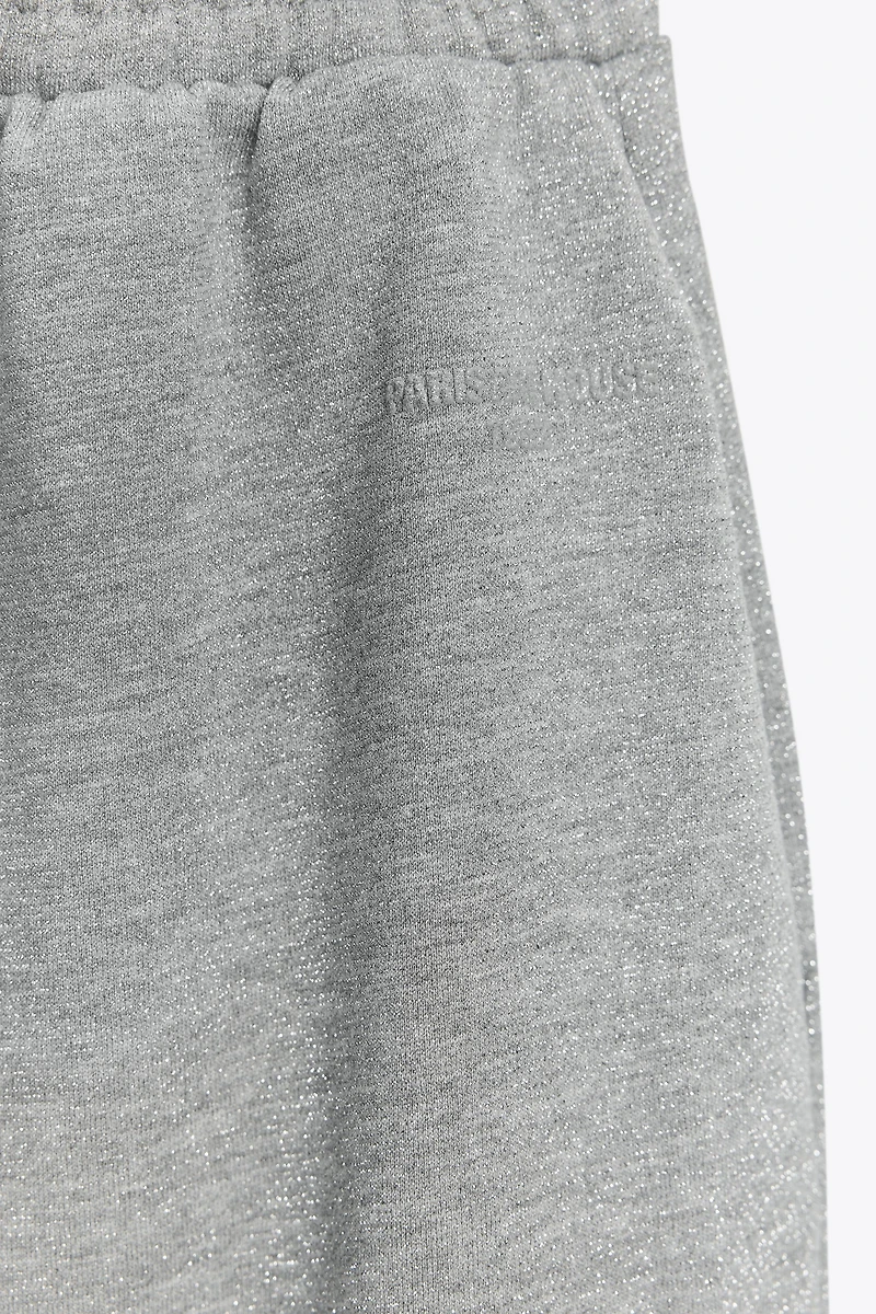 METALLIC THREAD FLEECE PANTS