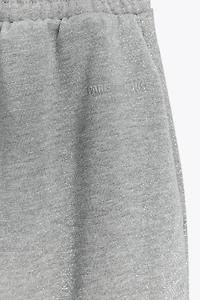 METALLIC THREAD FLEECE PANTS