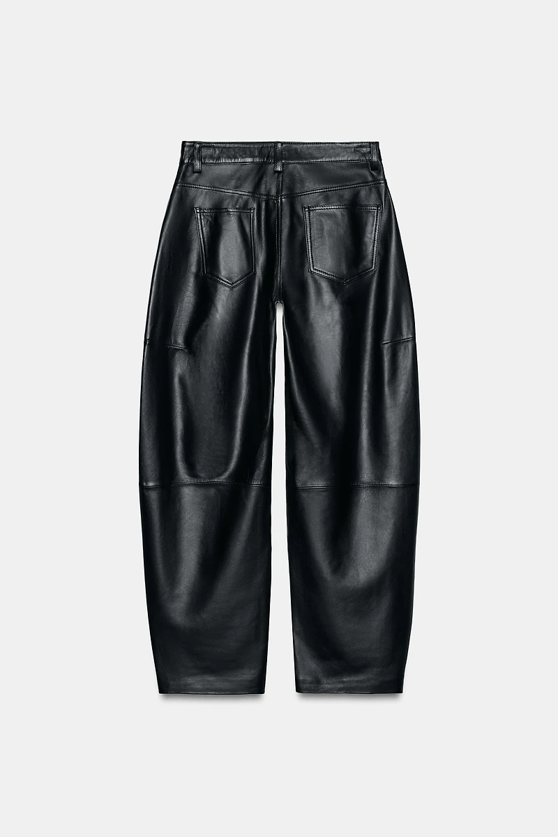 ZW COLLECTION LIMITED EDITION LEATHER BARREL PANTS