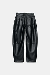 ZW COLLECTION LIMITED EDITION LEATHER BARREL PANTS