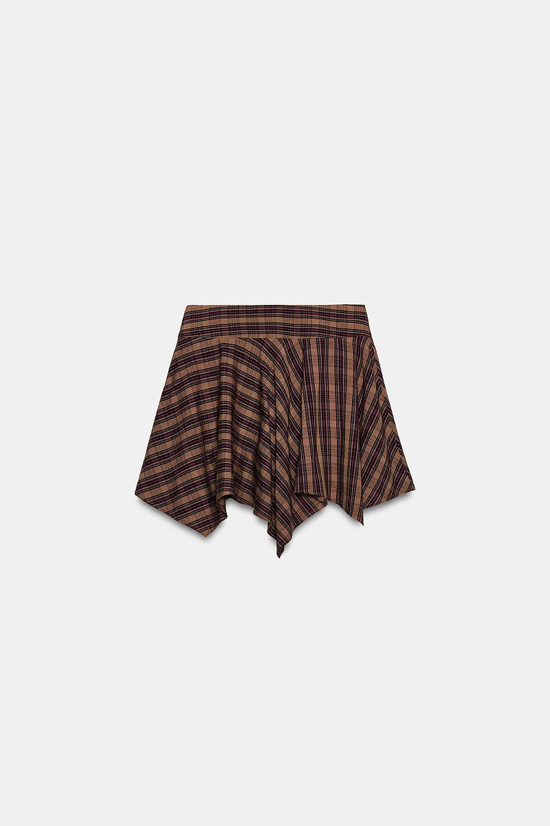 PLAID MINI SKIRT WITH BUCKLE