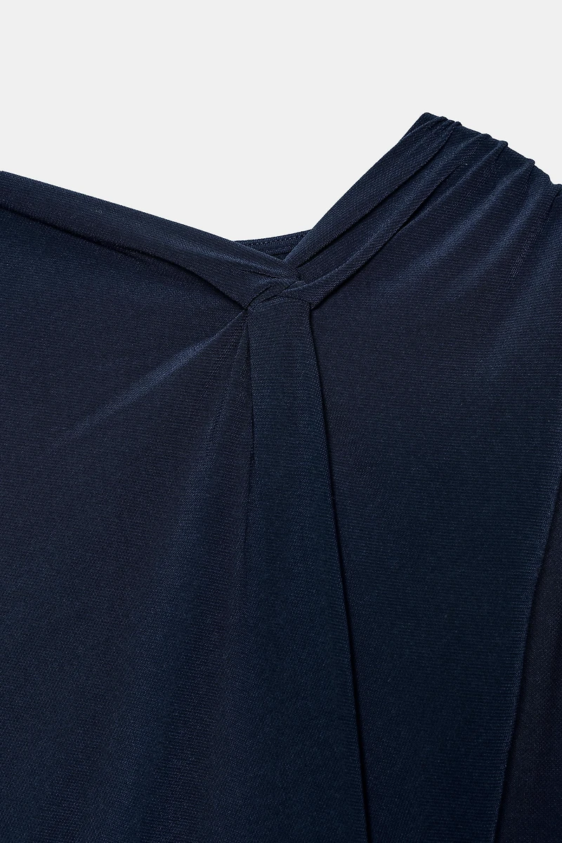 RUCHED DRESS WITH BELT