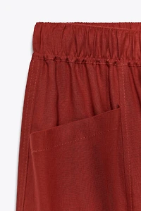 LINEN BEADED DRAWSTRING PANTS