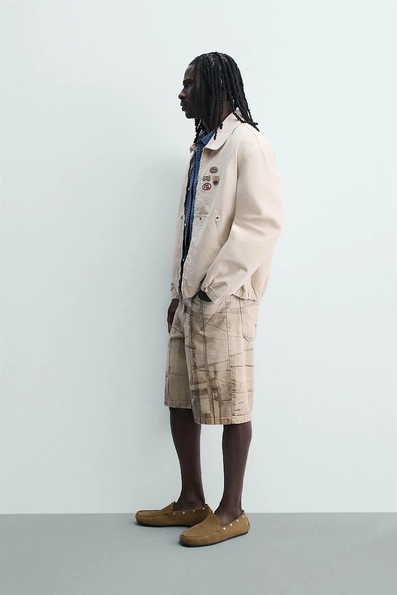 SHORT BAGGY FIT À IMPRIMÉ ABSTRAIT