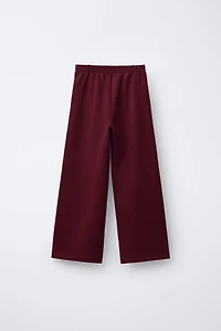 PANTALON À JAMBES LARGES UNI