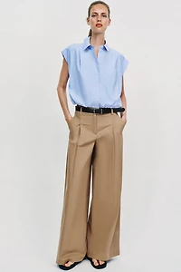 WIDE LEG BELTED PANTS