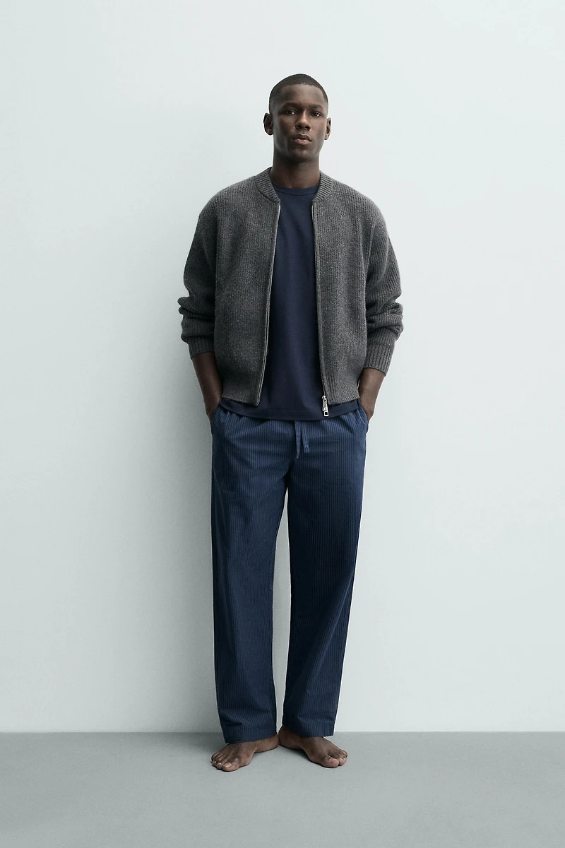 CONTRAST FLOWY PAJAMA SET